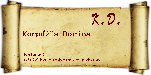 Korpás Dorina névjegykártya