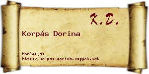 Korpás Dorina névjegykártya