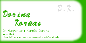 dorina korpas business card