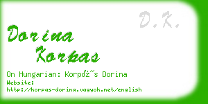 dorina korpas business card